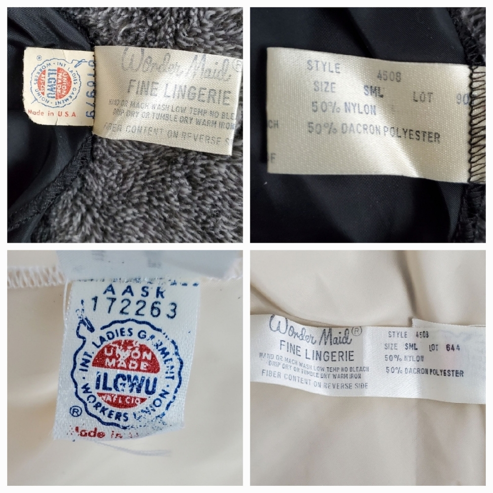 2 Vintage 70s Slip Skirt in Black and Cream - Picture 3 of 15
